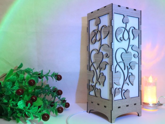 Laser Cut Wooden Lampshade Floral Pattern 3mm Free Vector File