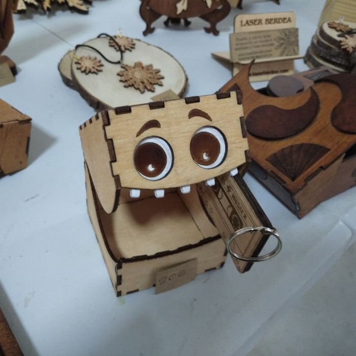 Laser Cut Wooden Monster Box Free DXF File