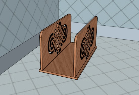 Laser Cut Wooden Napkin Holder 3mm Free Vector File