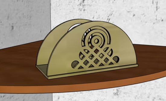 Laser Cut Wooden Napkin Holder Or Letter Holder Free Vector File