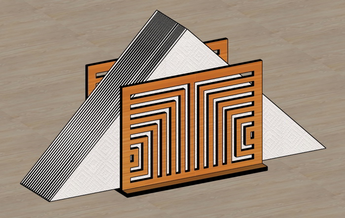 Laser Cut Wooden Napkin Holder Tissue Tray Tissue Paper Holder Serviette Holder Free DXF File