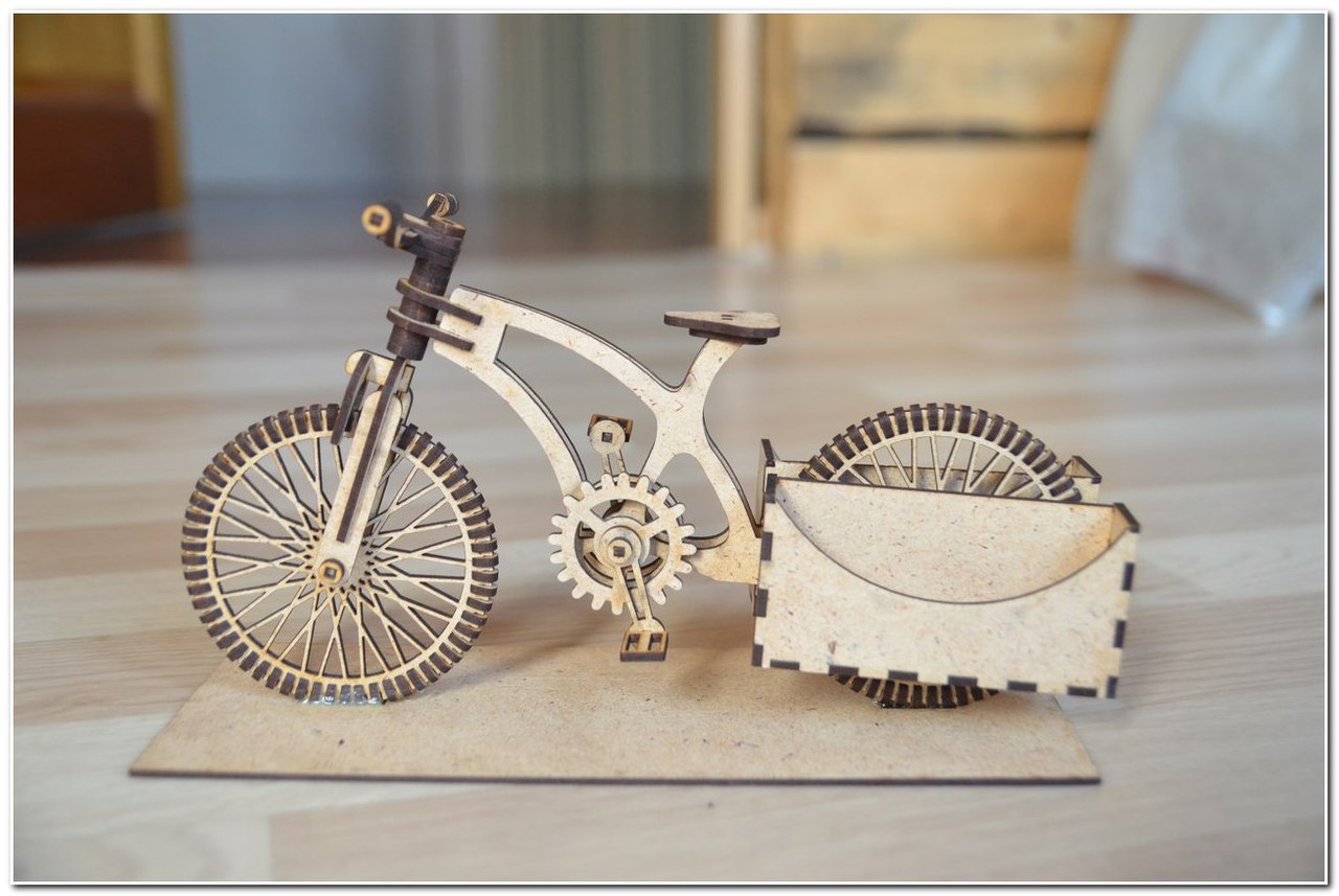 Laser Cut Wooden Organizer A Bike Free Vector File