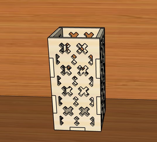 Laser Cut Wooden Pen Pencil Holder Box Desk Organizer 4mm Free DXF File