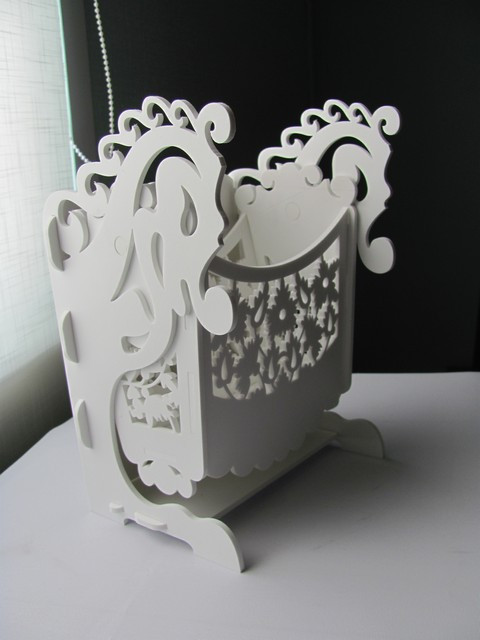 Laser Cut Wooden Rocker Pen Holder Free Vector File