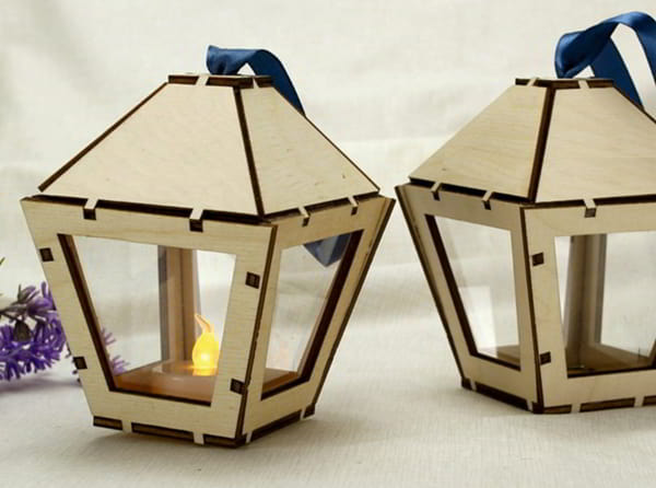 Laser Cut Wooden Small Lantern Wooden Old Lamp Layout Free DXF File