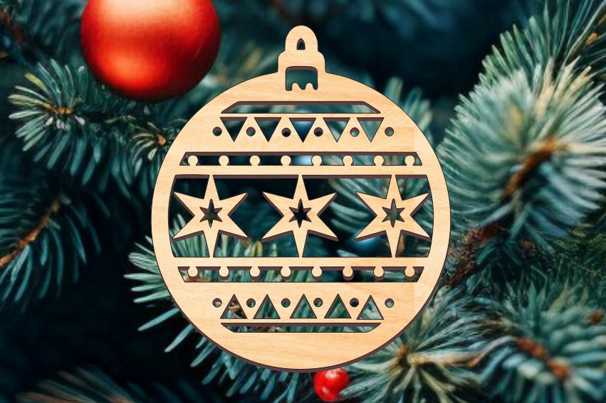 Laser Cut Wooden Snowflakes Bauble Christmas Decorations Ornament Free Vector File