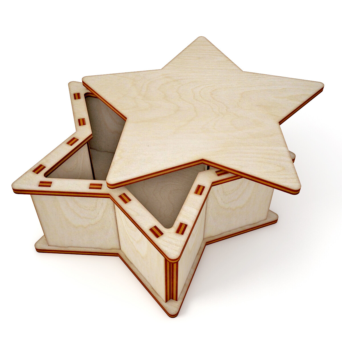 Laser Cut Wooden Star Gift Box Free Vector File