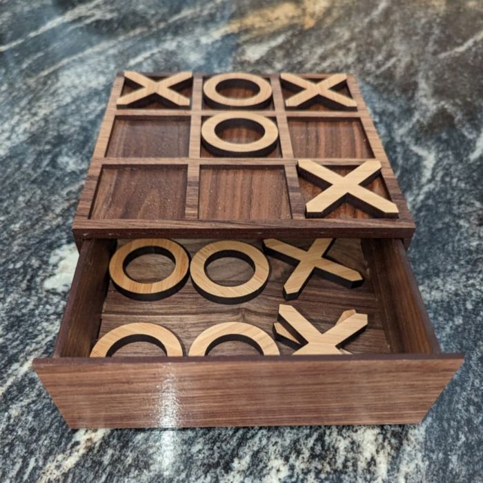 Laser Cut Wooden Tic Tac Toe Game Board Free Vector File