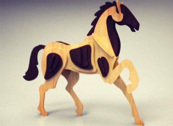 Laser Cut Wooden Toy Horse Free Vector File