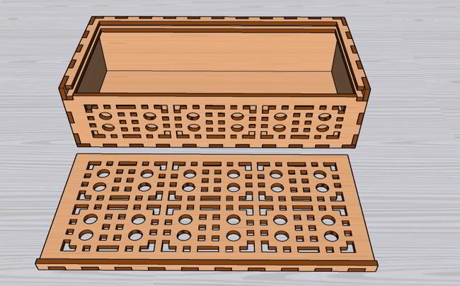 Laser Cut Wooden Unique Box With Lid Decorative Jewelry Box Free Vector File