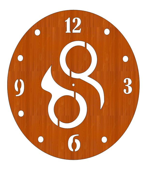 Laser Cut Wooden Wall Clock Cutout Free Vector File