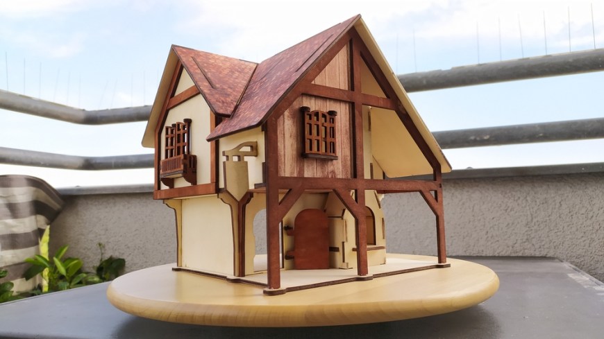 Laser Cutter Forge House Plywood 4mm Free Vector File