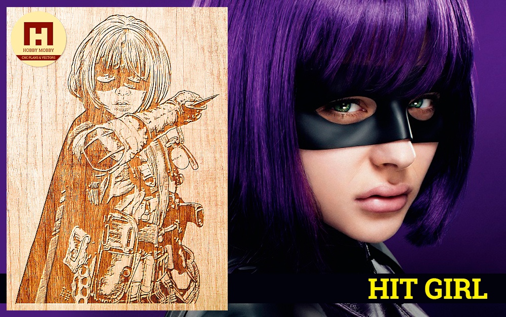 Laser Engraved hit-girl For Laser Cut Free Vector File