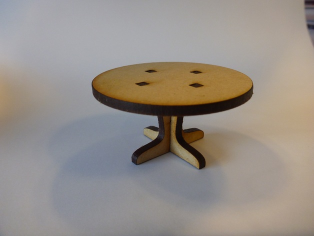 Lasercut Round Table For A Doll House Free DXF File