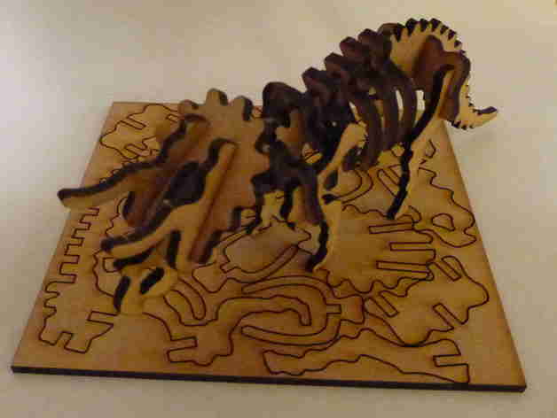 Lasercut Triceratops Skeleton Puzzle Free DXF File