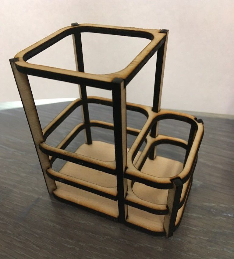 Layered Pen Holder Stand Laser Cut Free DXF File