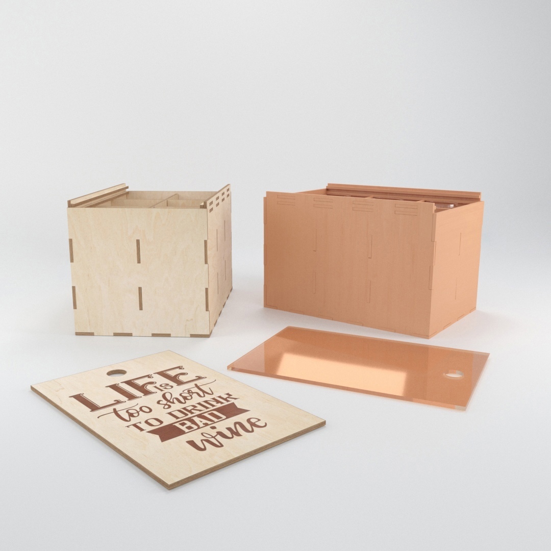Life Is Too Short To Drink Bad Wine Box For Laser Cut Free Vector File