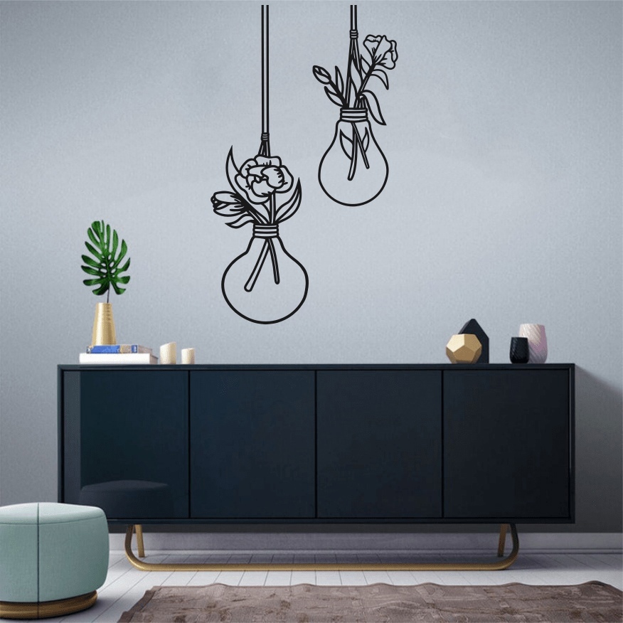 Light Bulb Wall Art For Laser Cutting Free Vector File