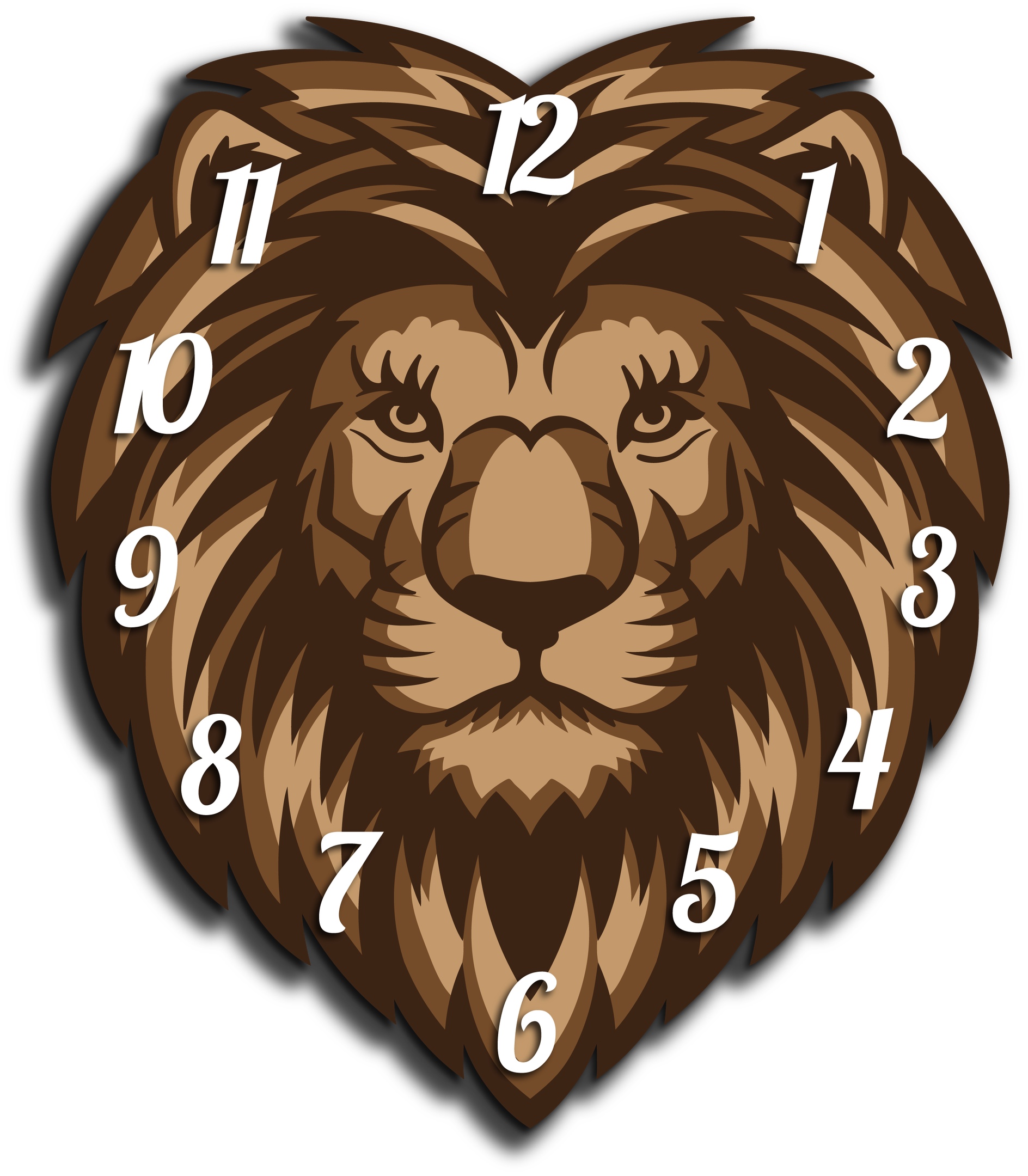 Lion Head Wall Clock Template For Laser Cut Free Vector File