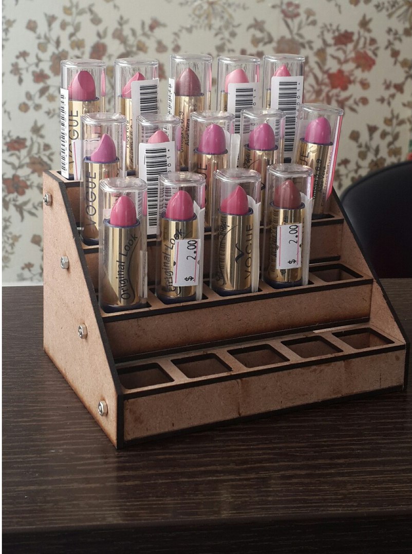 Lipstick Holder Display Rack For Laser Cut Free Vector File