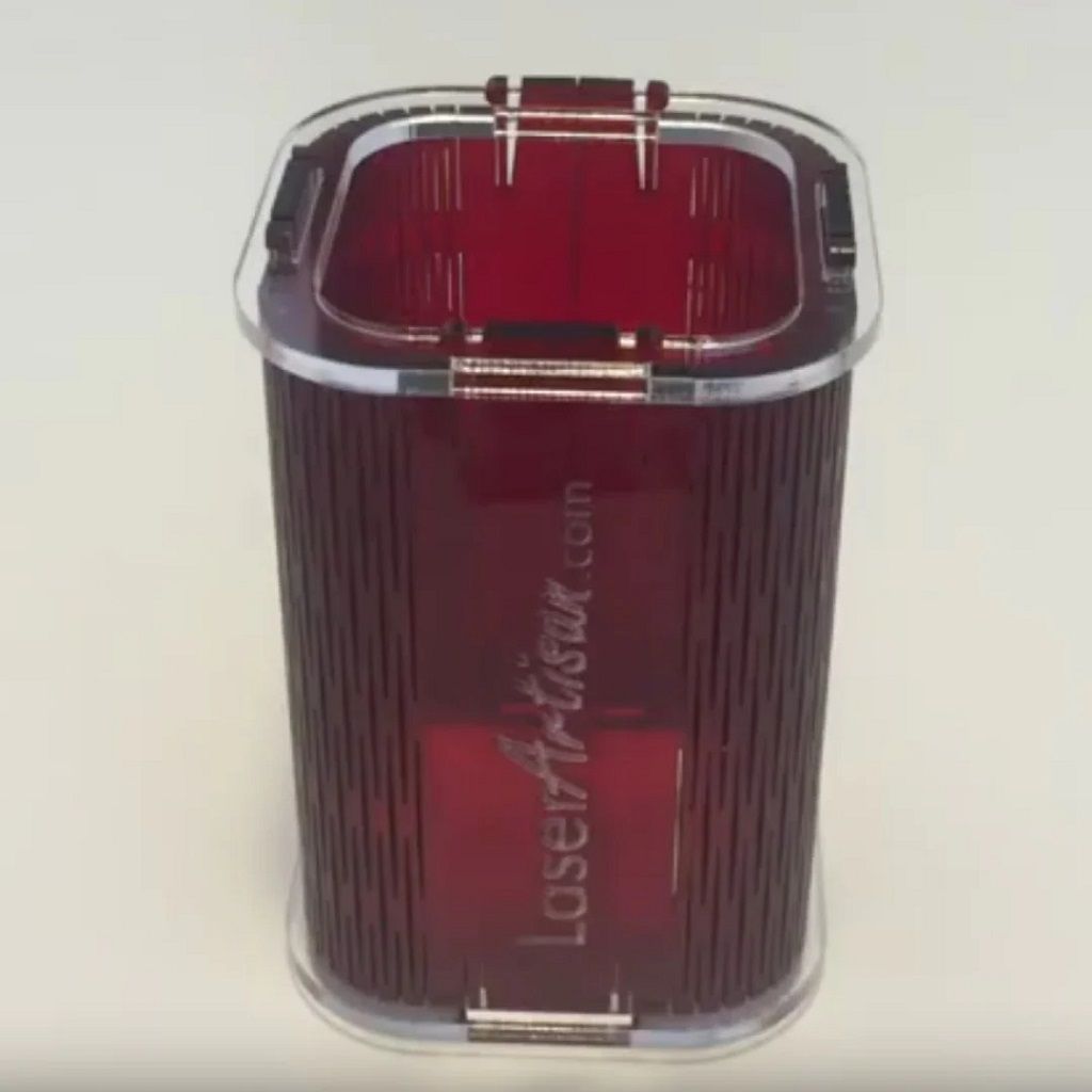 Living Hinge Acrylic Pen Holder Laser Cut Free Vector File