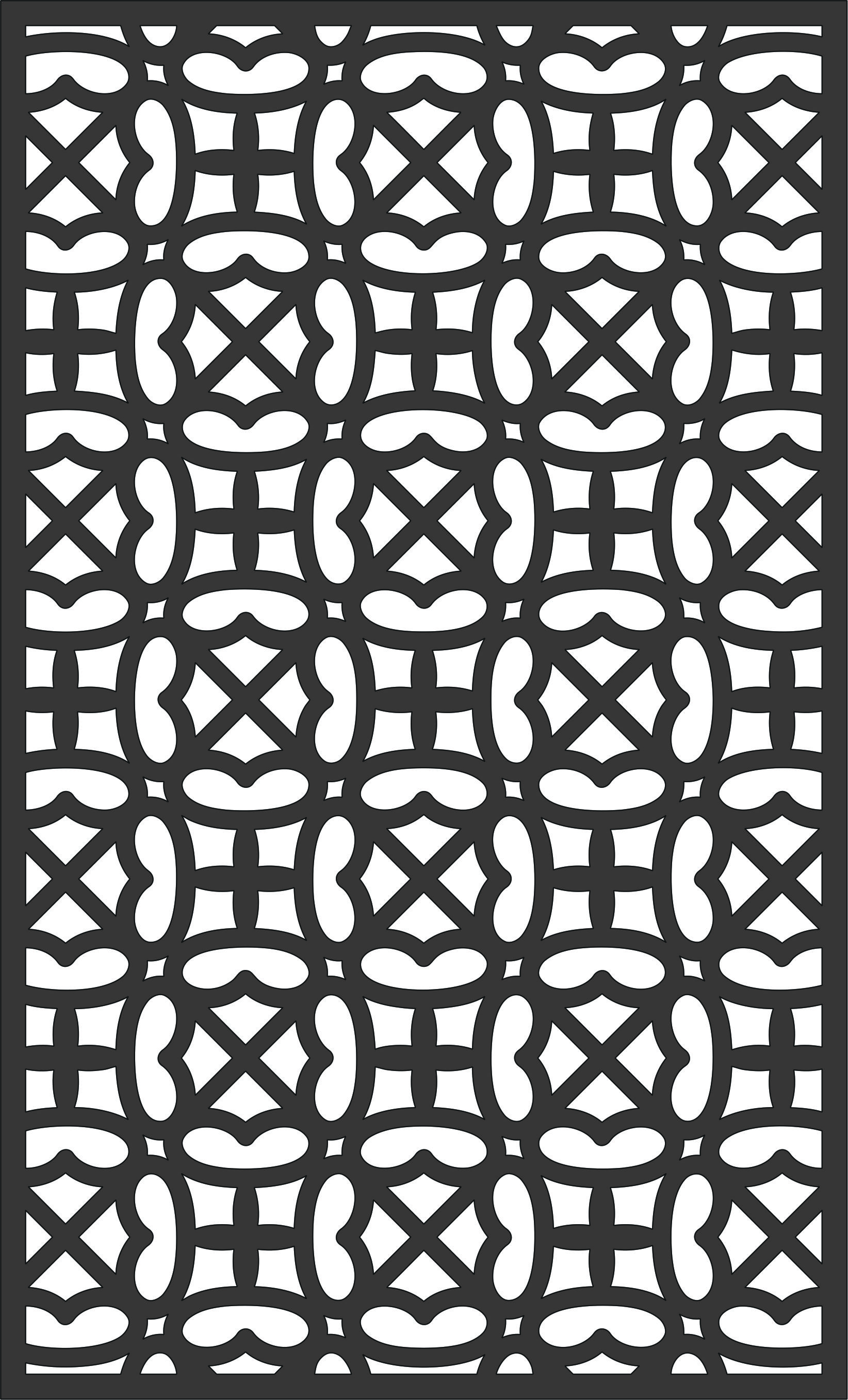 Living Room Floral Lattice Stencil Seamless Design For Laser Cut Free Vector File