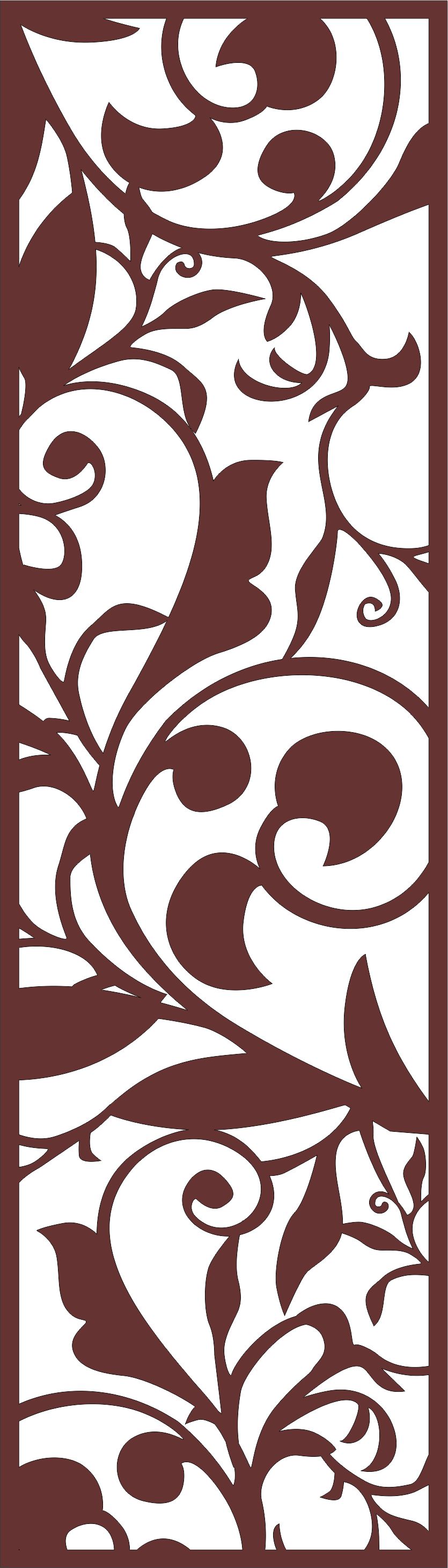 Living Room Screen Flower Floral Seamless Design For Laser Cut Free Vector File