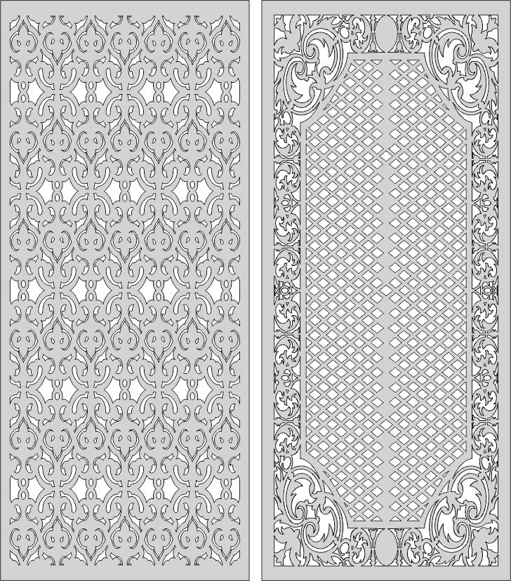 Living Room Screen Separator Seamless Patterns For Laser Cutting Free DXF File