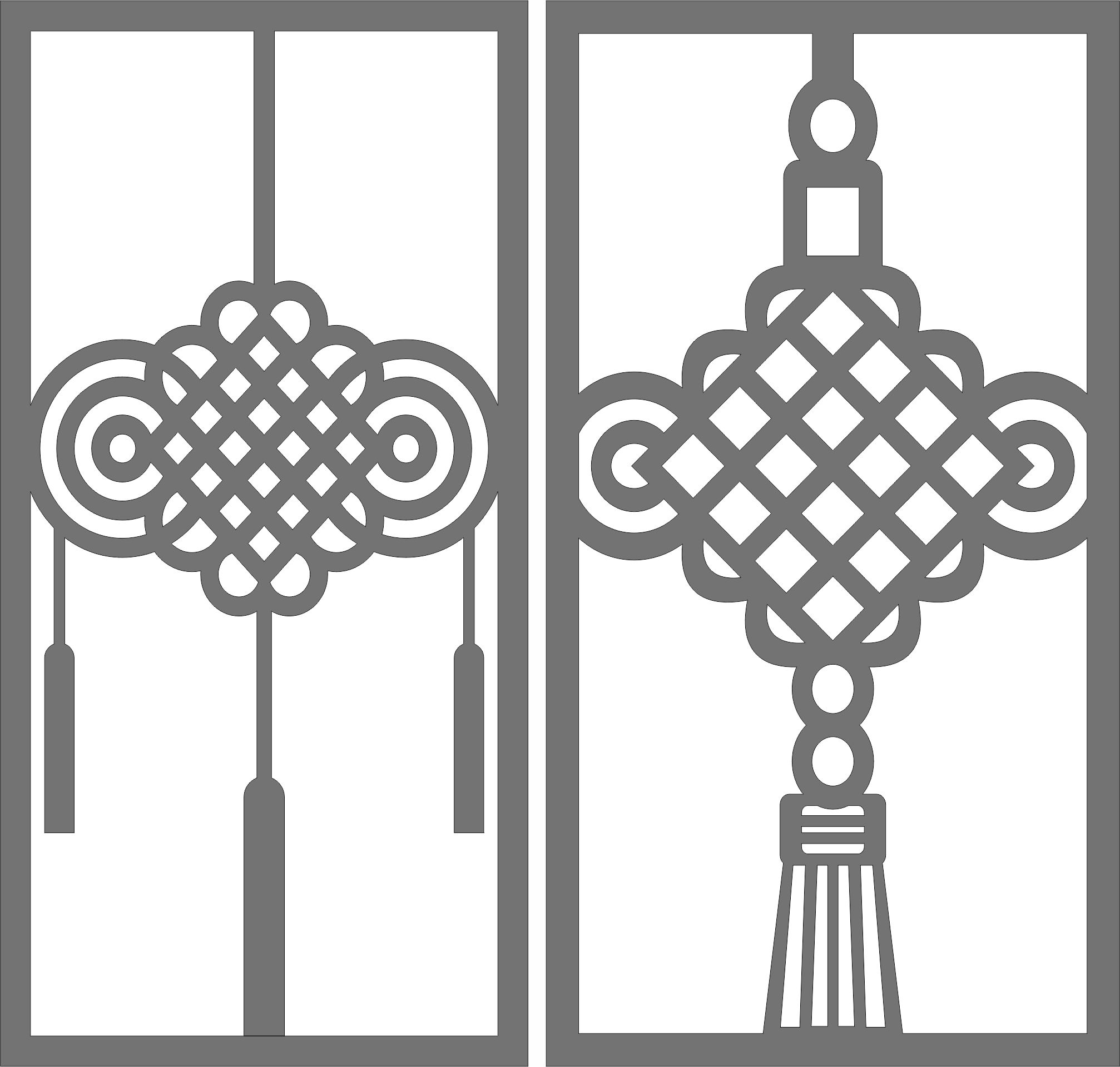 Living Room Seamless Floral Lattice Patterns Set Free DXF File