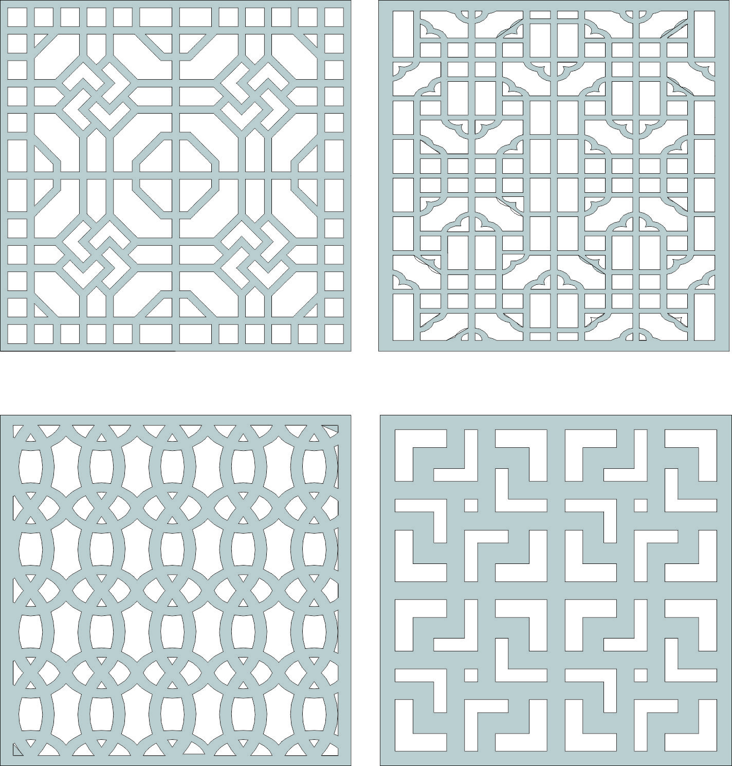 Living Room Seamless Floral Lattice Stencil Set For Laser Cut Free ...