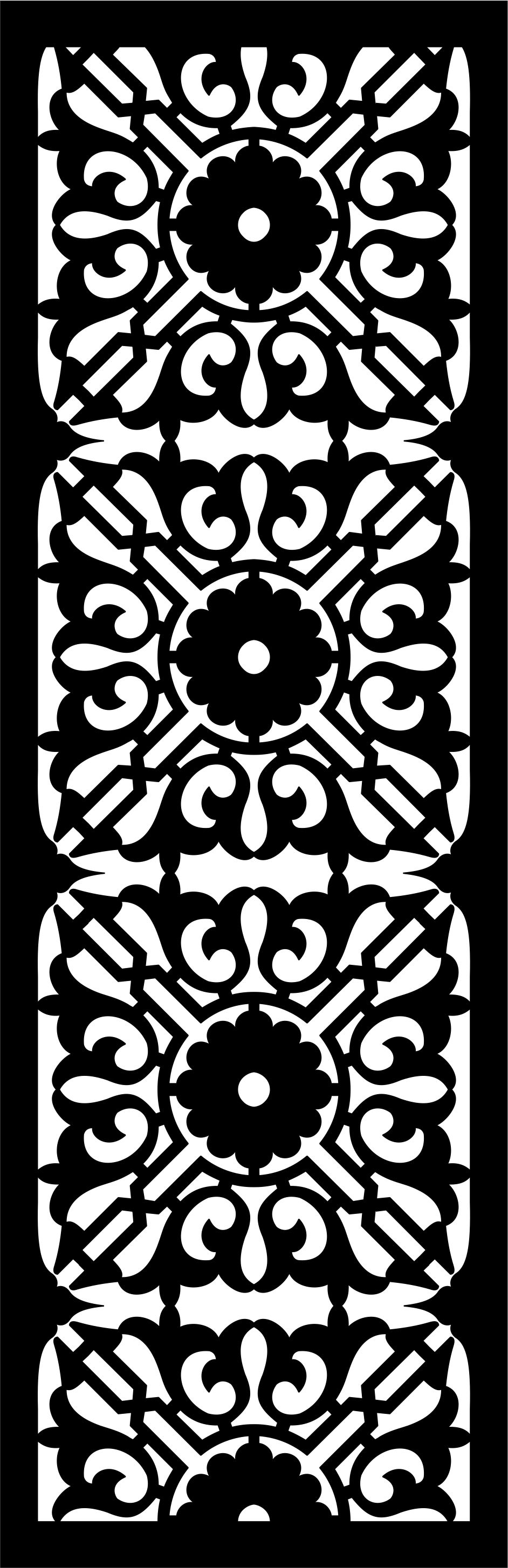 Living Room Seamless Floral Screen Art For Laser Cut Free Vector File