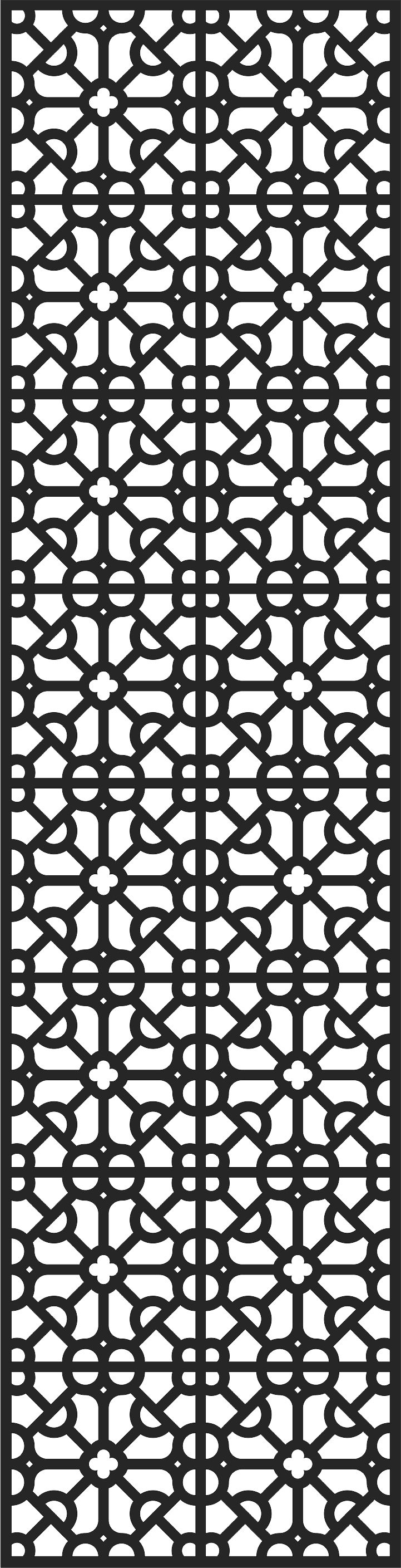 Living Room Seamless Separator Screen Pattern For Laser Cutting Free DXF File