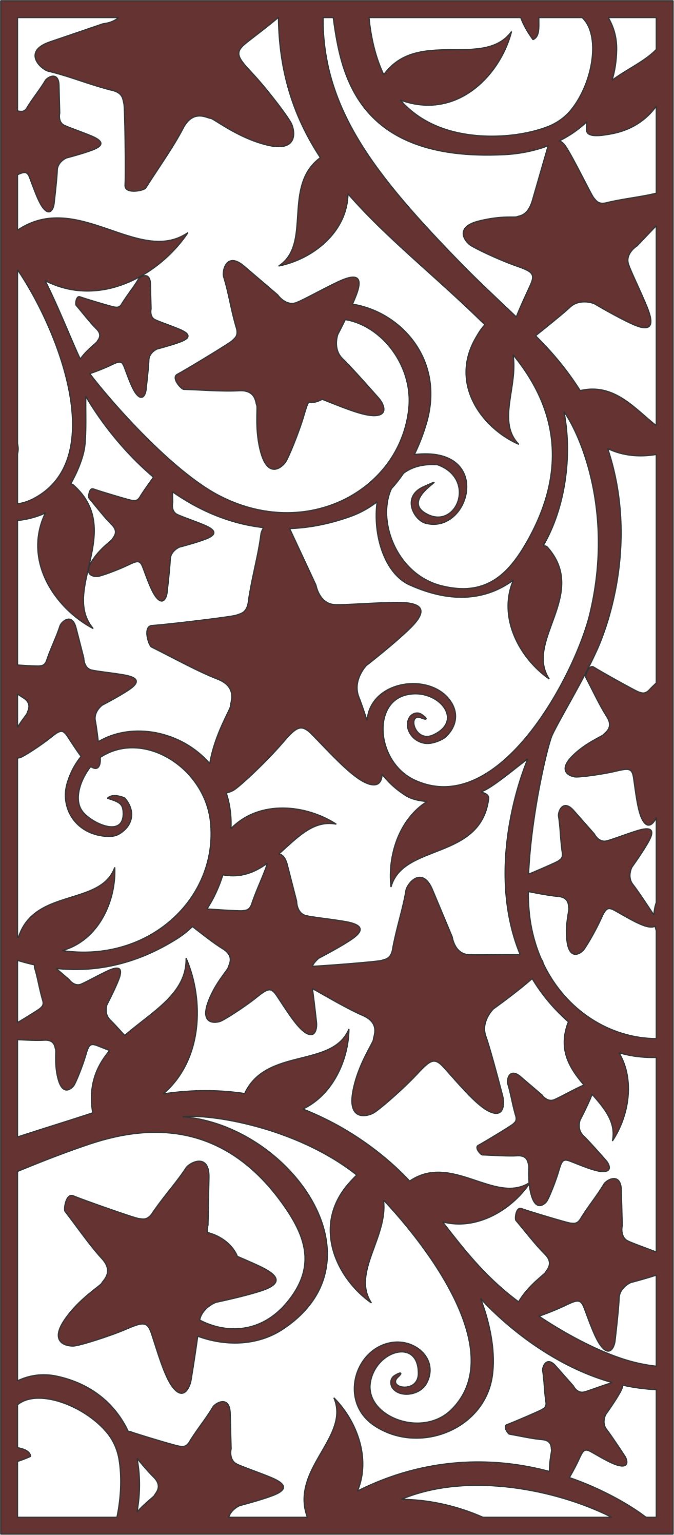 Living Room Star Seamless Floral Screen For Laser Cut Free Vector File