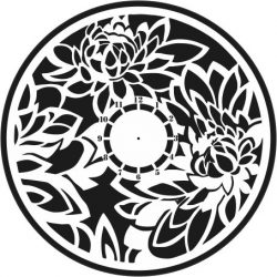 Lotus Clock Wall For Laser Cut Plasma Free Vector File