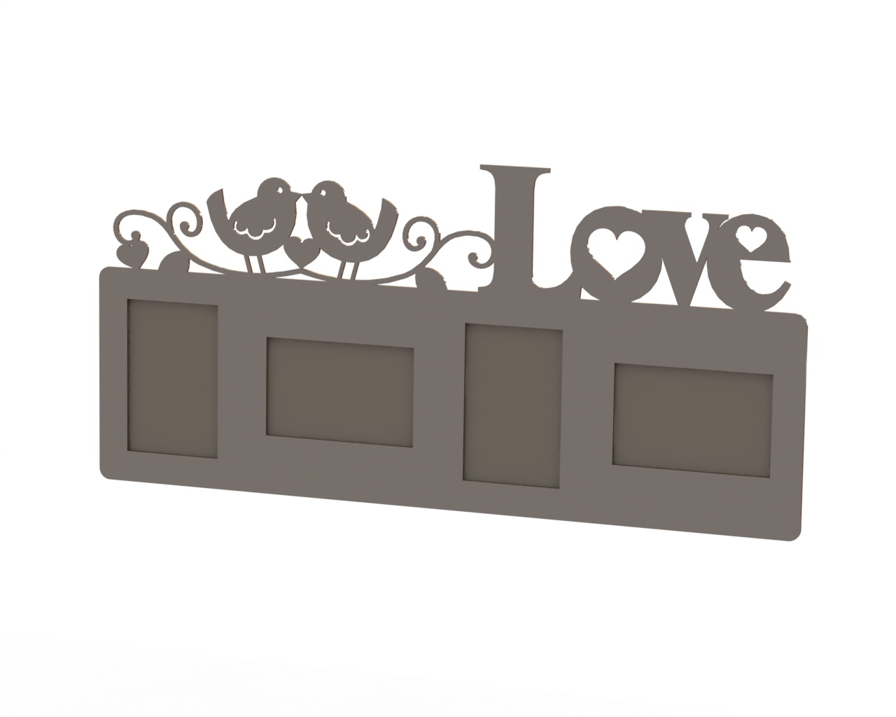 Love Frame Laser Cut Free DXF File