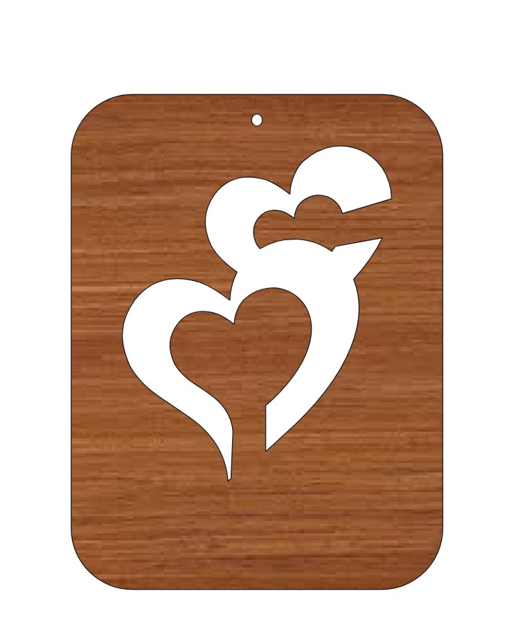 Love Laser Cut Couple Heart Unfinished Wood Locket Free Vector File