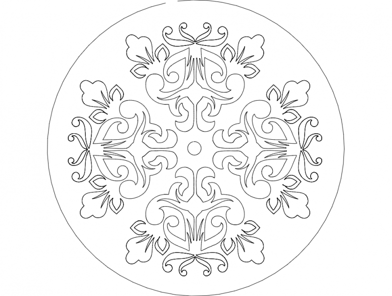 Mandala 8 Ornament Free DXF File