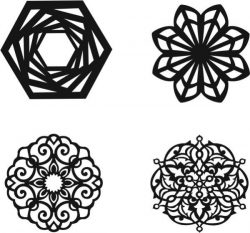 Mandala Silhouette For Laser Cut Plasma Free Vector File