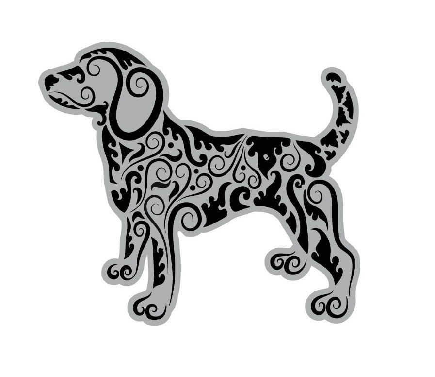 Mandala Style Dog Ornament Free Vector File