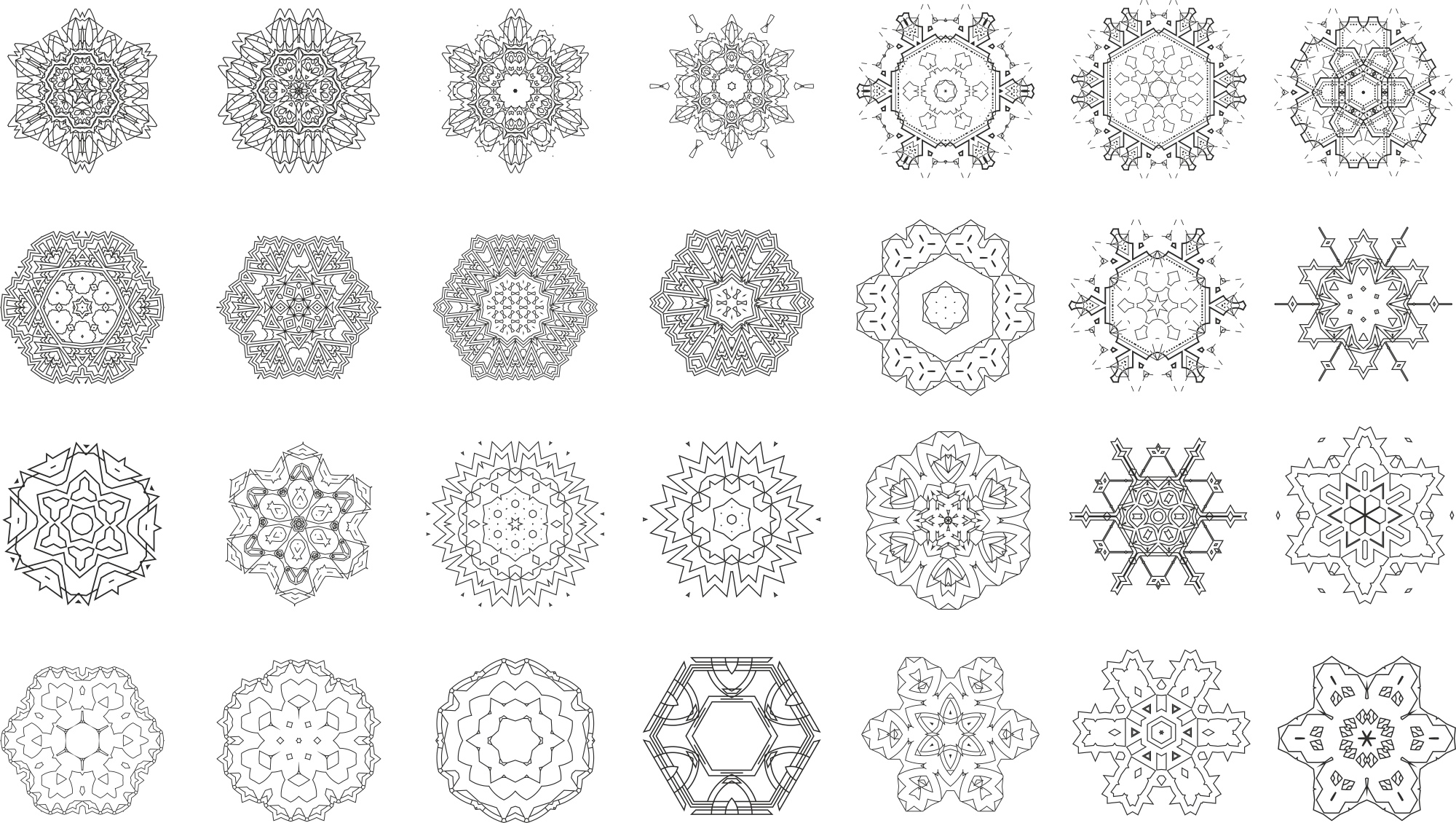 Mandalas Vector Set Ornament Free Vector File