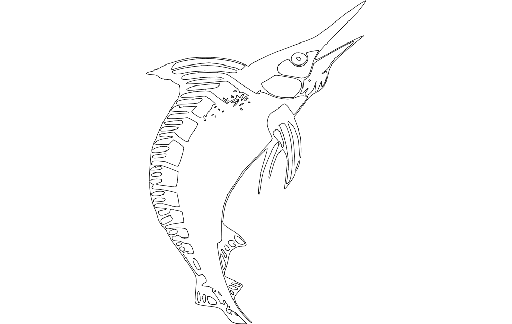 Marlin Fish Free DXF File