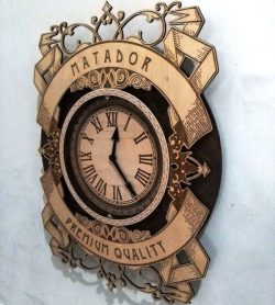 Matador Wall Clock For Laser Cut Cnc Free Vector File
