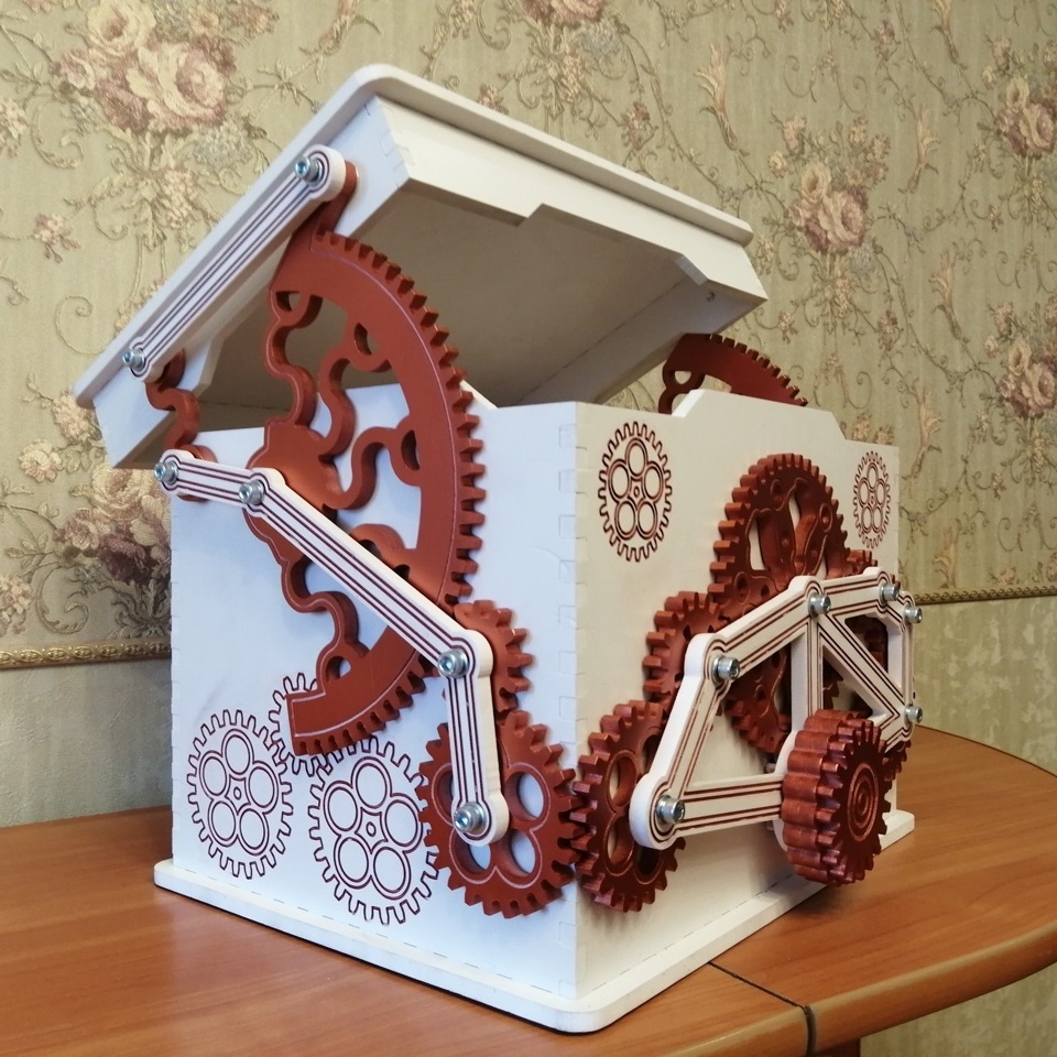 Mechanical Treasure Box For Laser Cutting Free Vector File