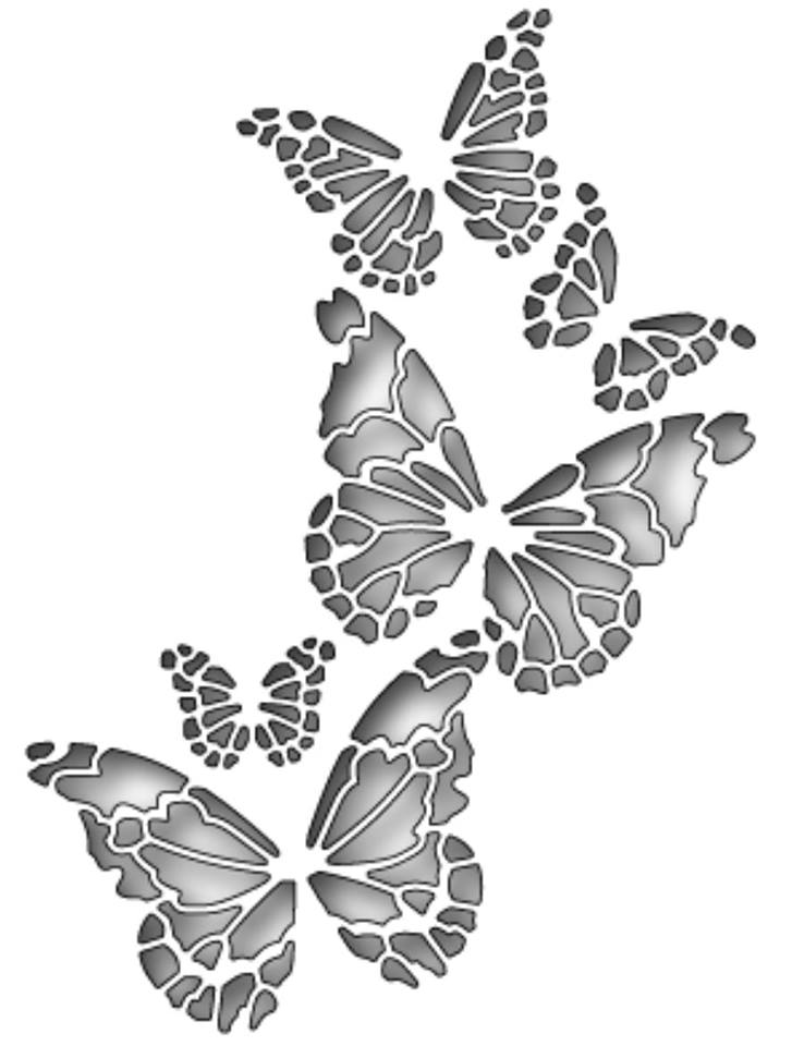 Memory Butterfly Stencil Free DXF File
