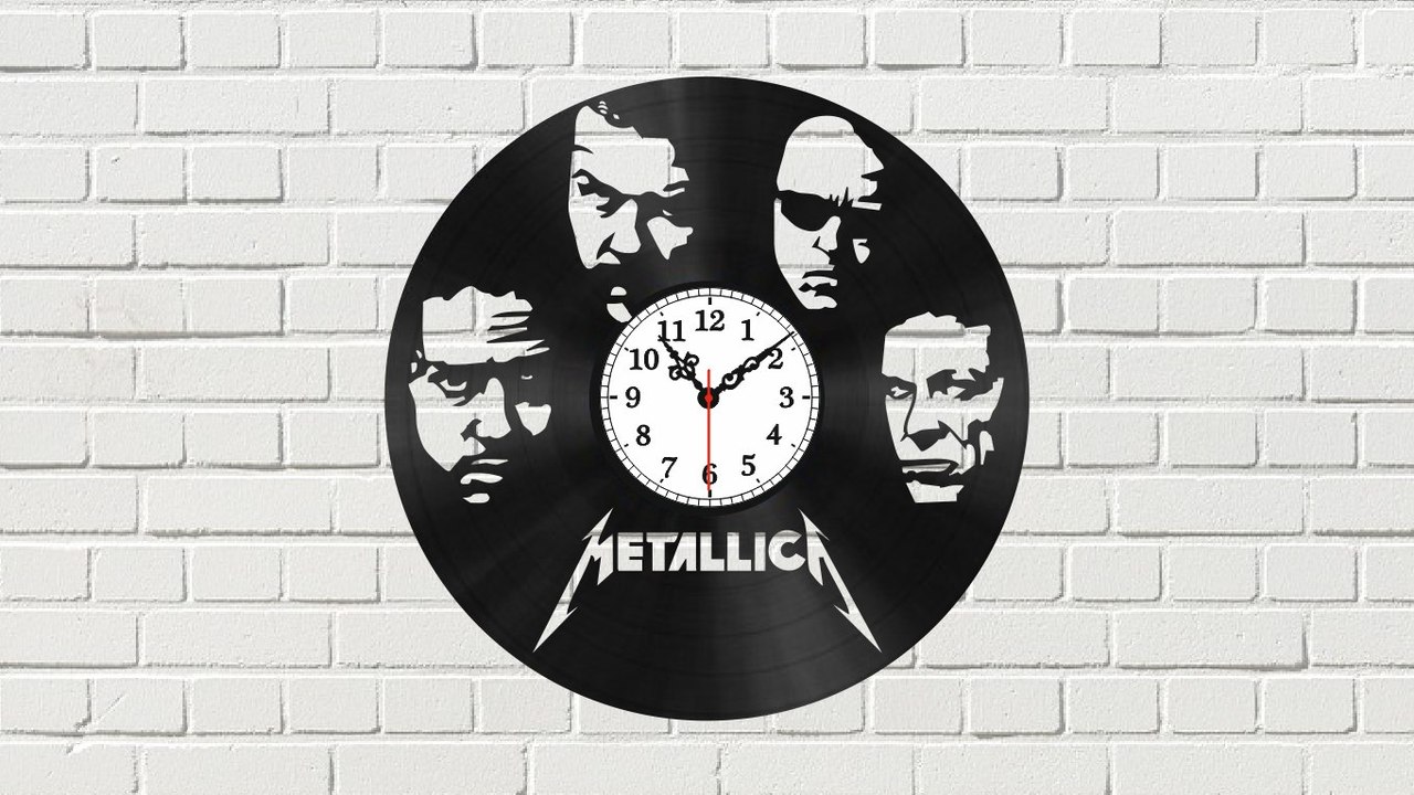 Metallica Wall Clock For Laser Cut Free Vector File