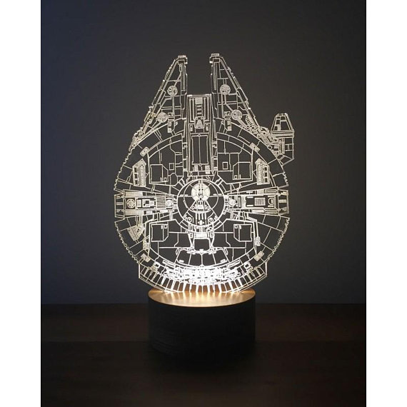 Millenium Falcon 3d Lamp Template Free Vector File