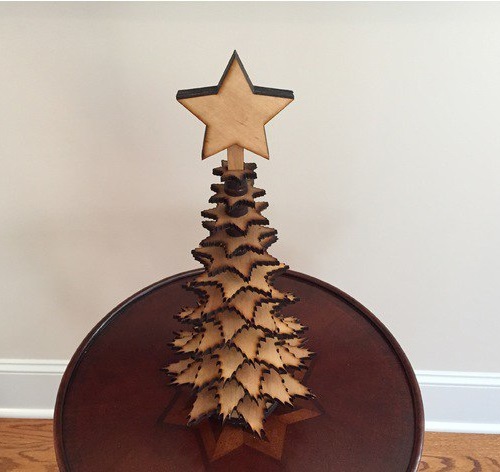 Mini Tabletop Christmas Tree Laser Cut Free Vector File