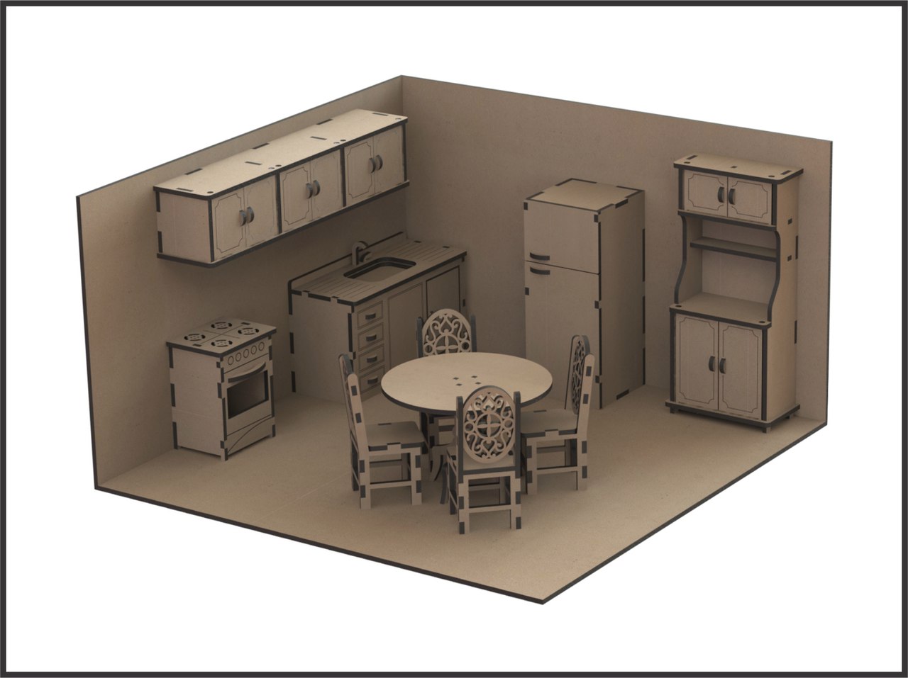 Miniature Dollhouse Furniture Free DXF File