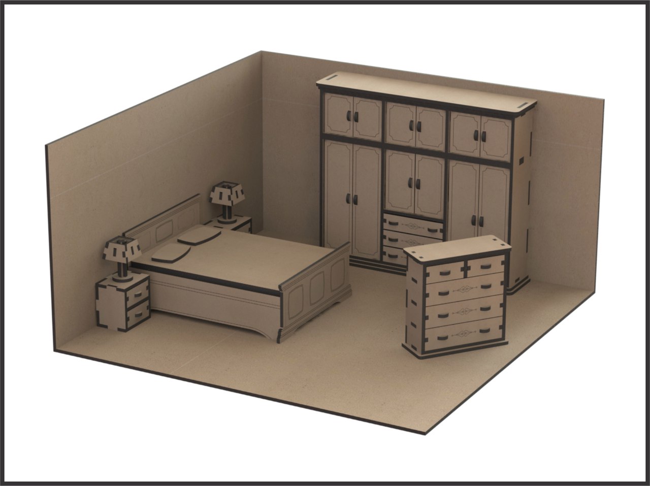 Miniature Dollhouse Furniture Free DXF File