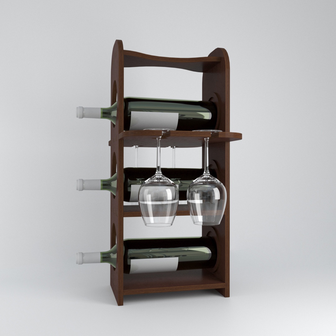 Minibar Wine Bottles Rack And Glasses Holder Free Vector File